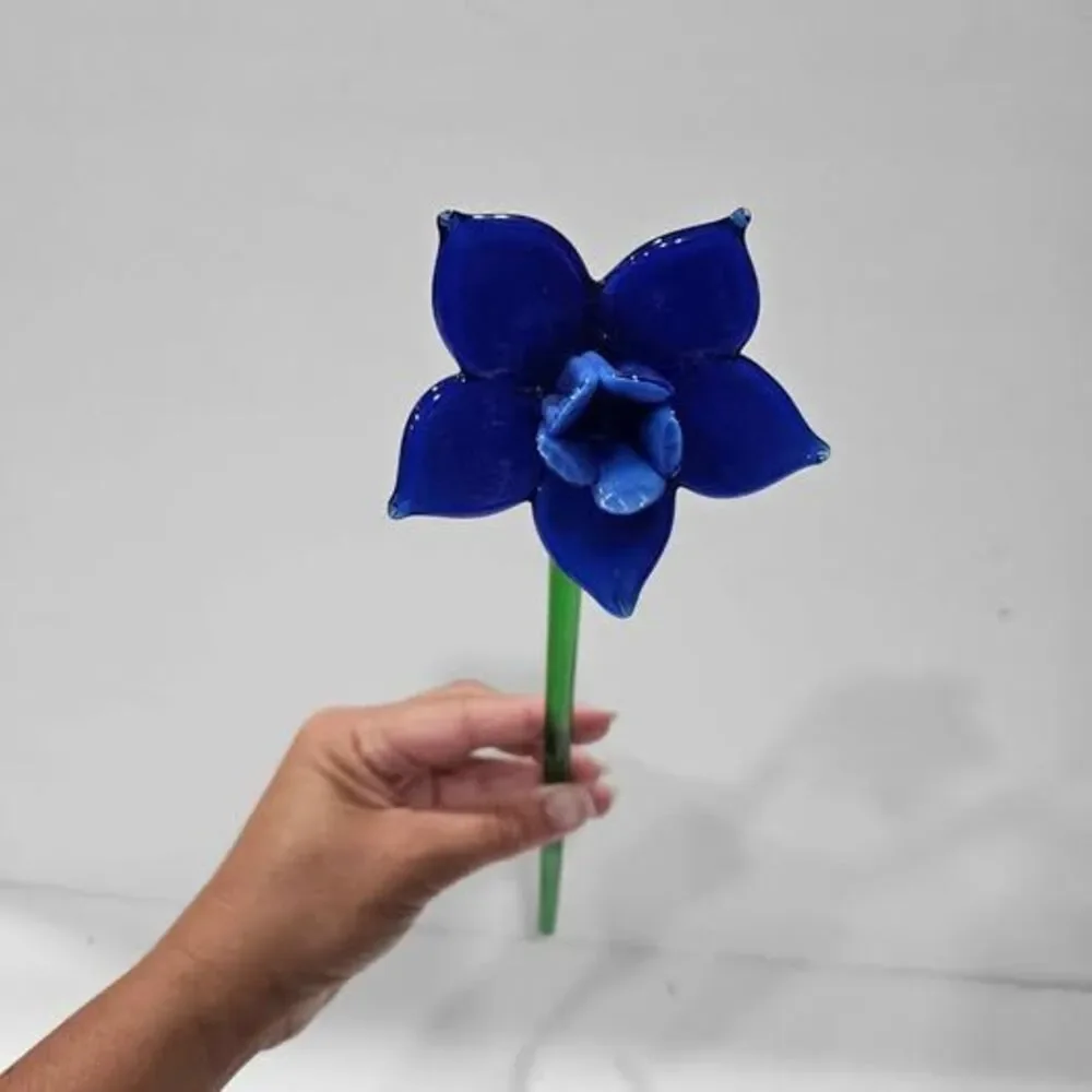 Blue Glass Flower